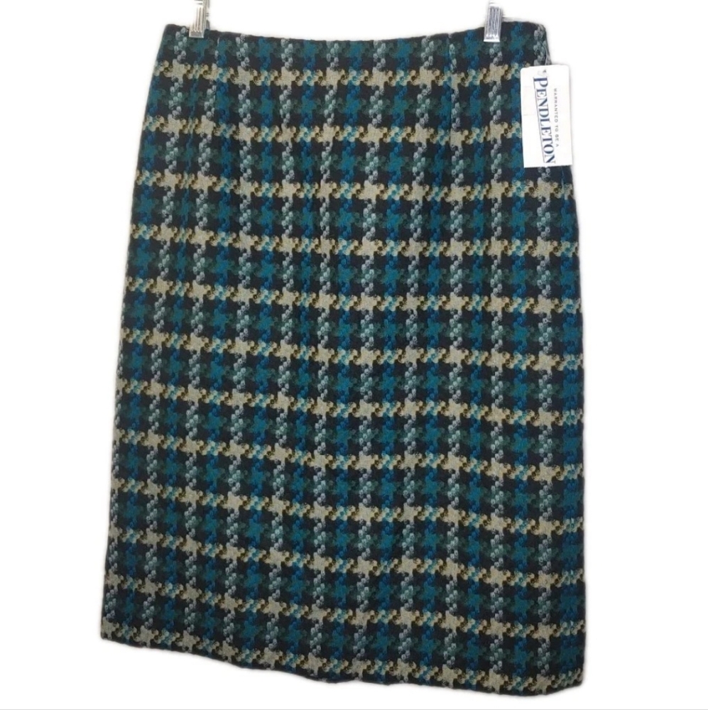 Pendleton Lambs Wool Pencil Skirt 8/30" Hertiage Tartan Plaid Old Money USA Nwt